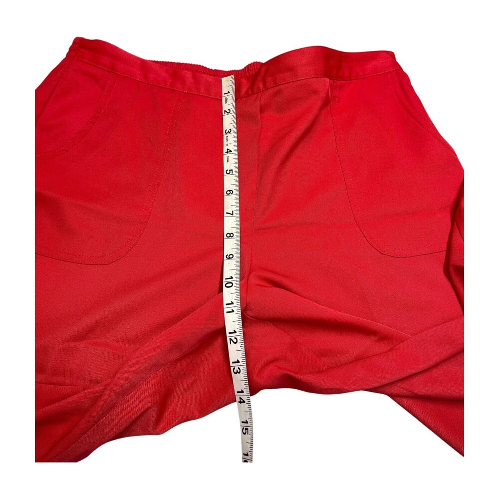 Alfred Dunner Cropped Pants Women 14 Red Elastic Waist High-Rise Classic Pull-On - Picture 4 of 6